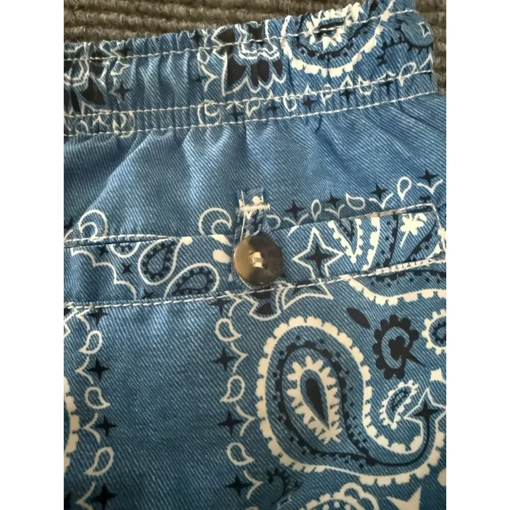 MC2 Saint Barth Boy's Swim Shorts Blue Paisley Bandana Swim Trunks- See Details